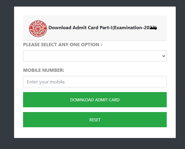 lnmu part 1 admit card download