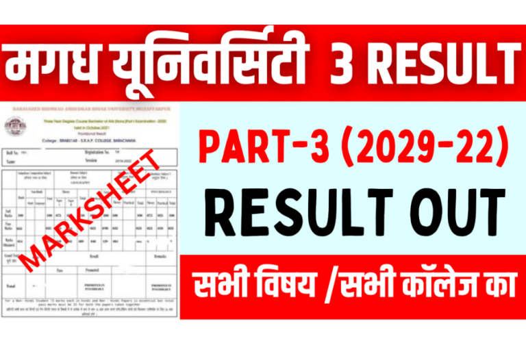 Magadh University Part 3 Result 2023