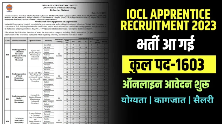 IOCL Apprentice Recruitment 2023