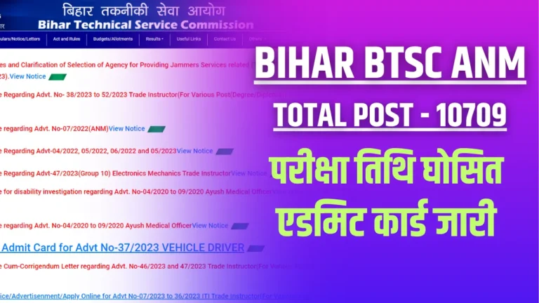 Bihar ANM Exam Date 2023