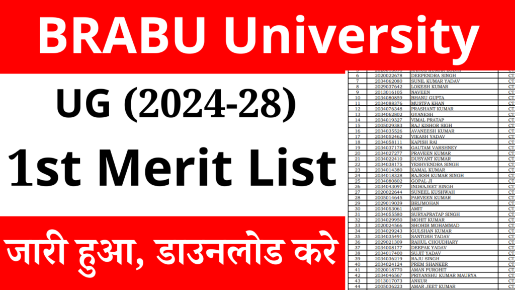 BRABU UG 1st Merit List 2024-28